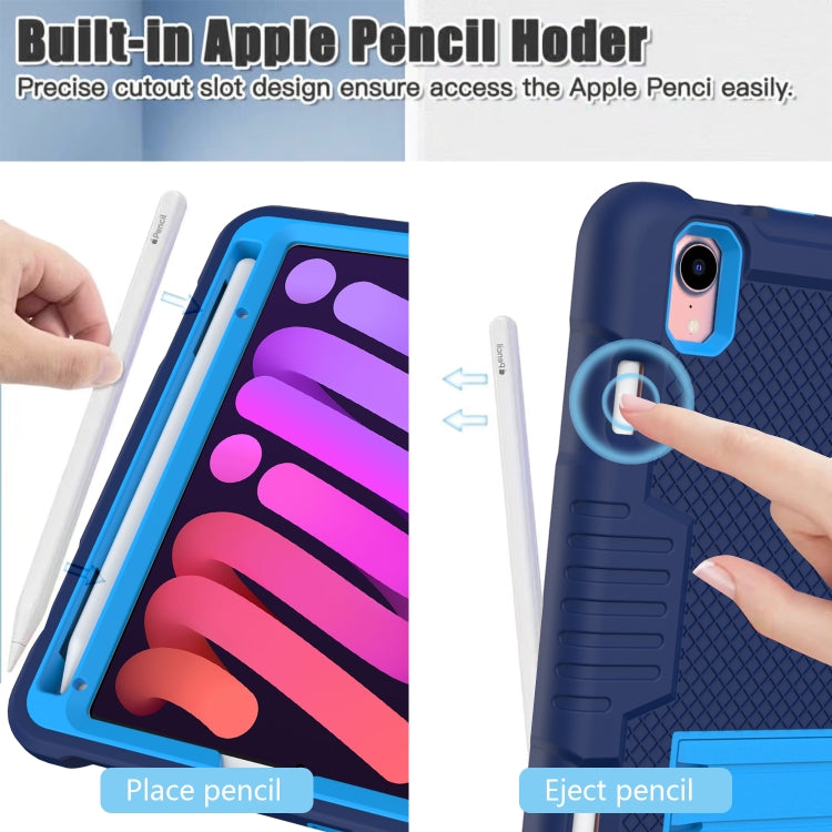 For iPad mini 2024 /mini 6 Contrast Color Robot Shockproof Silicone + PC Tablet Case(Navy Blue) - iPad mini 6 Cases by buy2fix | Online Shopping UK | buy2fix