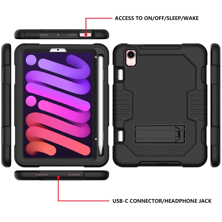 For iPad mini 2024 /mini 6 Contrast Color Robot Shockproof Silicone + PC Tablet Case(Black) - iPad mini 6 Cases by buy2fix | Online Shopping UK | buy2fix