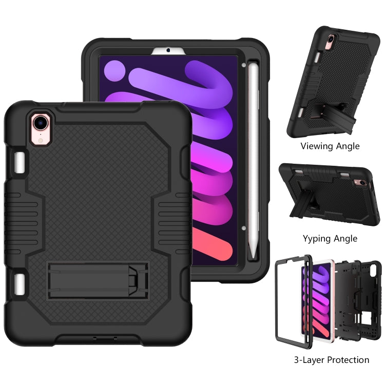 For iPad mini 2024 /mini 6 Contrast Color Robot Shockproof Silicone + PC Tablet Case(Black) - iPad mini 6 Cases by buy2fix | Online Shopping UK | buy2fix