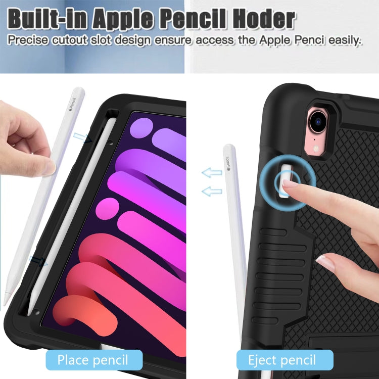 For iPad mini 2024 /mini 6 Contrast Color Robot Shockproof Silicone + PC Tablet Case(Black) - iPad mini 6 Cases by buy2fix | Online Shopping UK | buy2fix