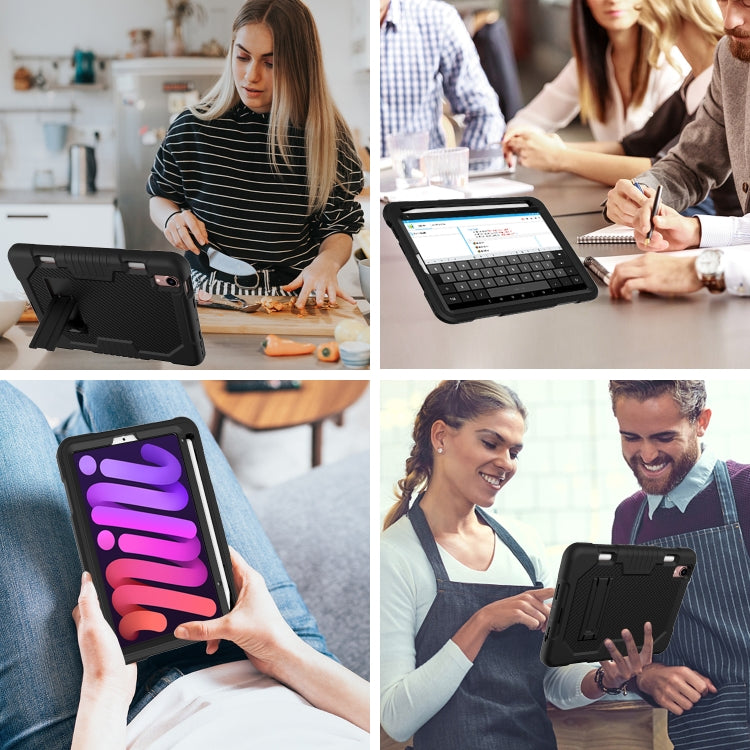 For iPad mini 2024 /mini 6 Contrast Color Robot Shockproof Silicone + PC Tablet Case(Black) - iPad mini 6 Cases by buy2fix | Online Shopping UK | buy2fix