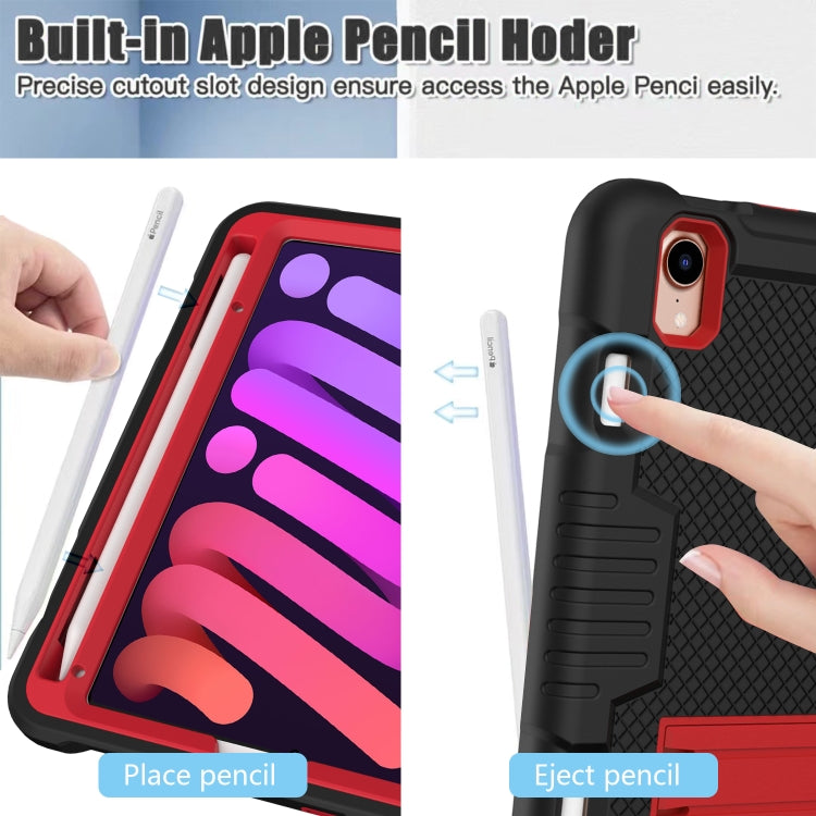 For iPad mini 2024 /mini 6 Contrast Color Robot Shockproof Silicone + PC Tablet Case(Black Red) - iPad mini 6 Cases by buy2fix | Online Shopping UK | buy2fix