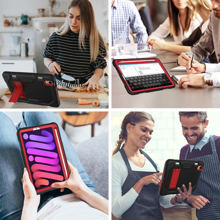 For iPad mini 2024 /mini 6 Contrast Color Robot Shockproof Silicone + PC Tablet Case(Black Red) - iPad mini 6 Cases by buy2fix | Online Shopping UK | buy2fix