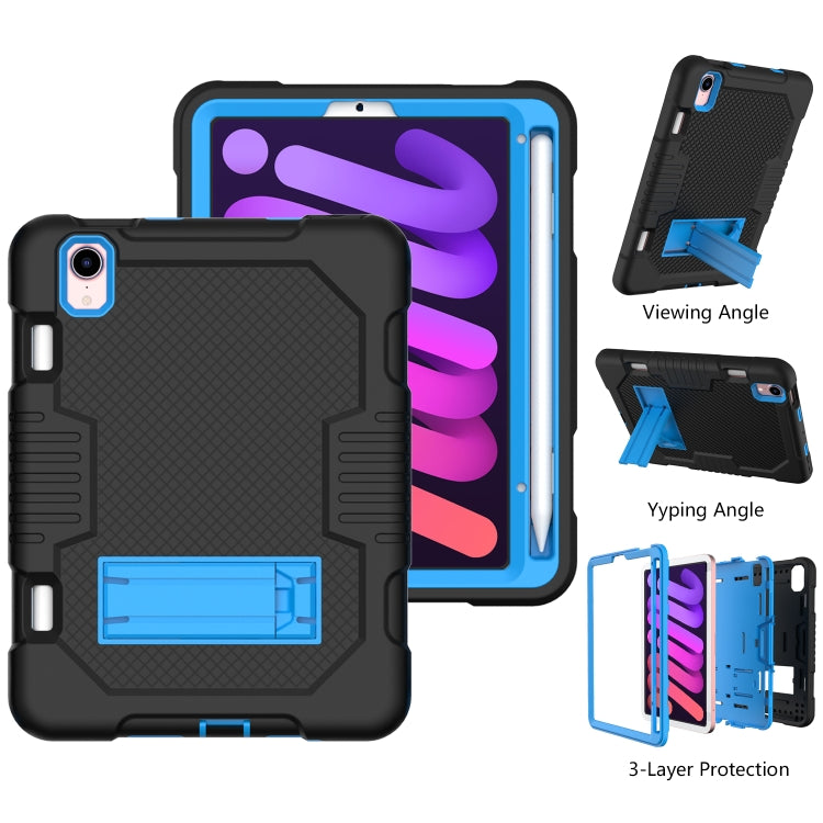 For iPad mini 2024 /mini 6 Contrast Color Robot Shockproof Silicone + PC Tablet Case(Black Blue) - iPad mini 6 Cases by buy2fix | Online Shopping UK | buy2fix