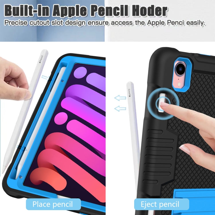For iPad mini 2024 /mini 6 Contrast Color Robot Shockproof Silicone + PC Tablet Case(Black Blue) - iPad mini 6 Cases by buy2fix | Online Shopping UK | buy2fix