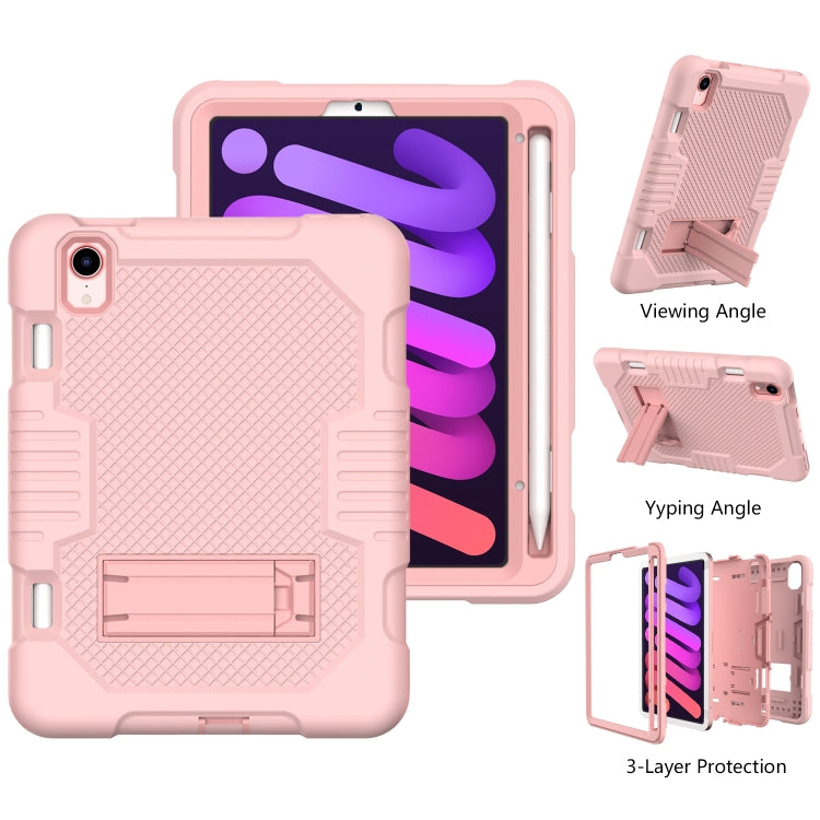 For iPad mini 2024 /mini 6 Contrast Color Robot Shockproof Silicone + PC Tablet Case(Rose Gold) - iPad mini 6 Cases by buy2fix | Online Shopping UK | buy2fix