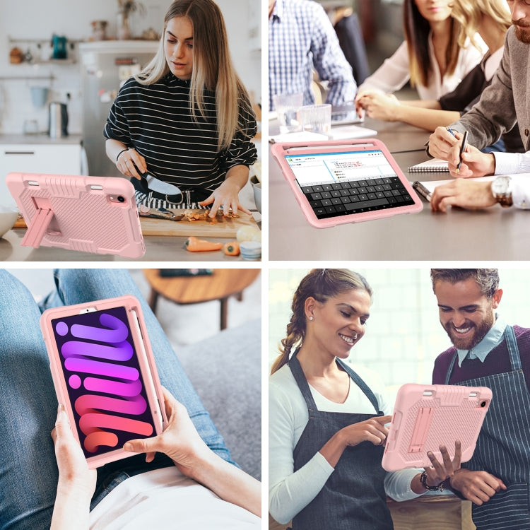 For iPad mini 2024 /mini 6 Contrast Color Robot Shockproof Silicone + PC Tablet Case(Rose Gold) - iPad mini 6 Cases by buy2fix | Online Shopping UK | buy2fix