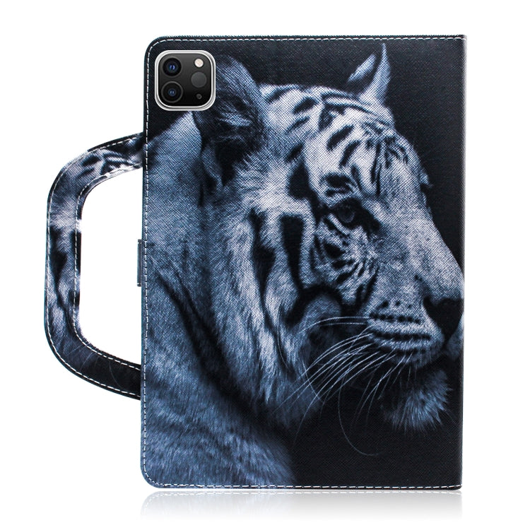 For iPad 11 (2020) 3D Colored Drawing Horizontal Flip Leather Tablet Case with Holder & Card Slot & Wallet & Handle(White Tiger) - iPad Pro 11 (2020) Cases by buy2fix | Online Shopping UK | buy2fix