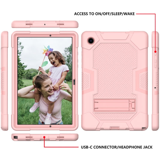 For Samsung Galaxy Tab A8 10.5 2021 X200 Contrast Color Robot Silicone + PC Tablet Case(Rose Gold) - Other Galaxy Tab PC by buy2fix | Online Shopping UK | buy2fix