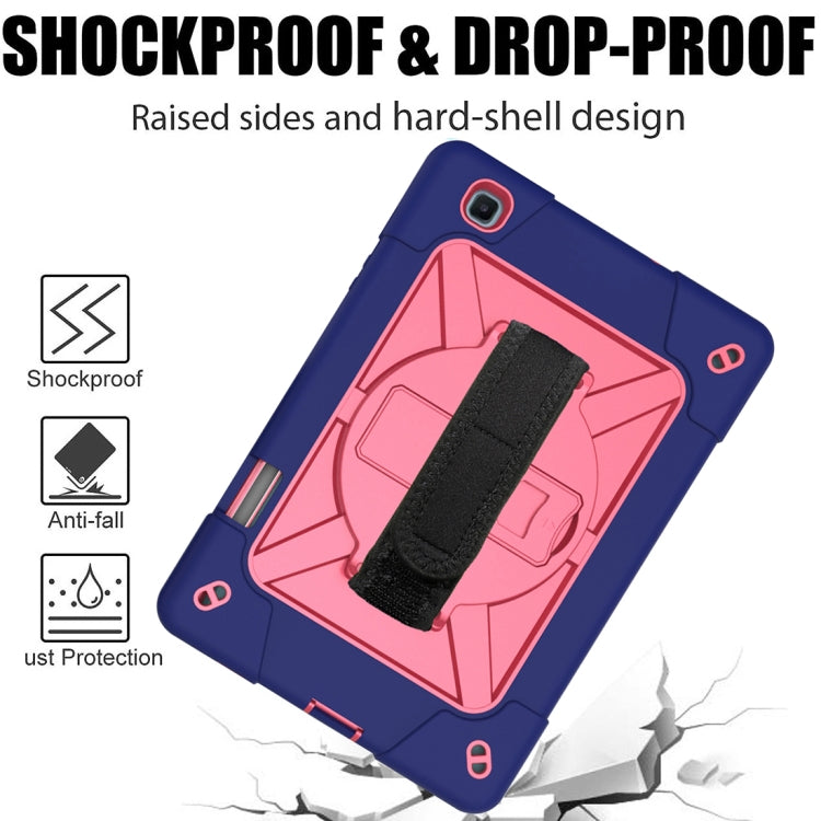 For Samsung Galaxy Tab S6 Lite P610 Contrast Color Robot Silicone + PC Tablet Case(Navy Blue Rose) - Tab S6 Lite P610 / P615 by buy2fix | Online Shopping UK | buy2fix