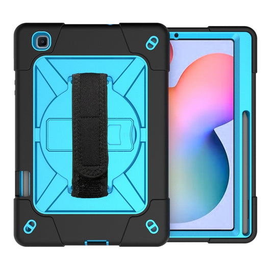 For Samsung Galaxy Tab S6 Lite P610 Contrast Color Robot Silicone + PC Tablet Case(Black Blue) - Tab S6 Lite P610 / P615 by buy2fix | Online Shopping UK | buy2fix