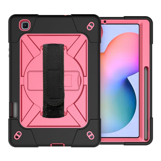For Samsung Galaxy Tab S6 Lite P610 Contrast Color Robot Silicone + PC Tablet Case(Black Rose Red) - Tab S6 Lite P610 / P615 by buy2fix | Online Shopping UK | buy2fix