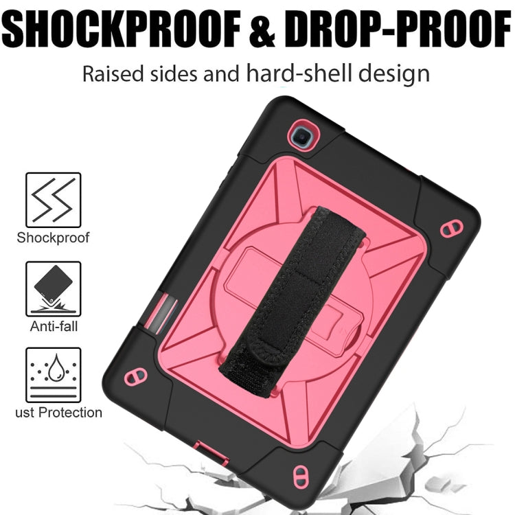 For Samsung Galaxy Tab S6 Lite P610 Contrast Color Robot Silicone + PC Tablet Case(Black Rose Red) - Tab S6 Lite P610 / P615 by buy2fix | Online Shopping UK | buy2fix