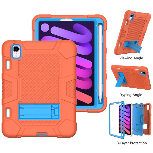 For iPad mini 2024 / mini 6 Contrast Color Robot Silicone + PC Tablet Case(Orange Blue) - iPad mini 6 Cases by buy2fix | Online Shopping UK | buy2fix