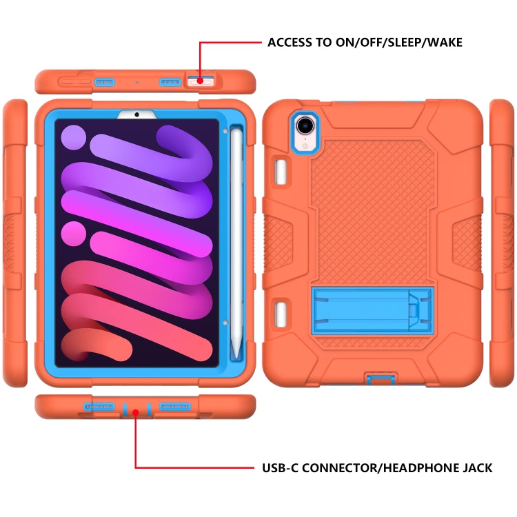 For iPad mini 2024 / mini 6 Contrast Color Robot Silicone + PC Tablet Case(Orange Blue) - iPad mini 6 Cases by buy2fix | Online Shopping UK | buy2fix