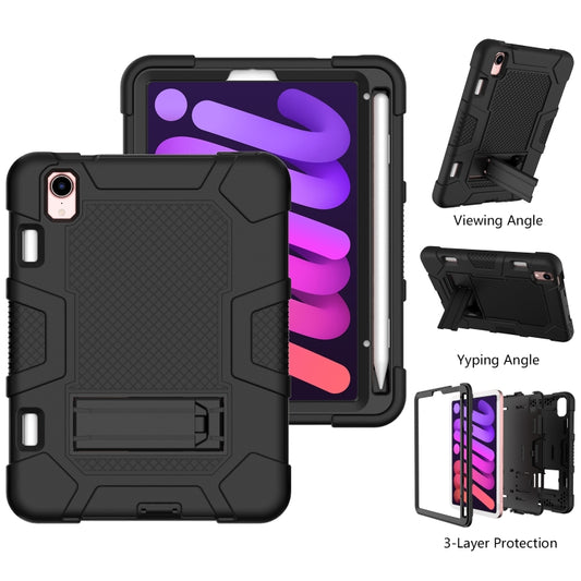 For iPad mini 2024 / mini 6 Contrast Color Robot Silicone + PC Tablet Case(Black) - iPad mini 6 Cases by buy2fix | Online Shopping UK | buy2fix