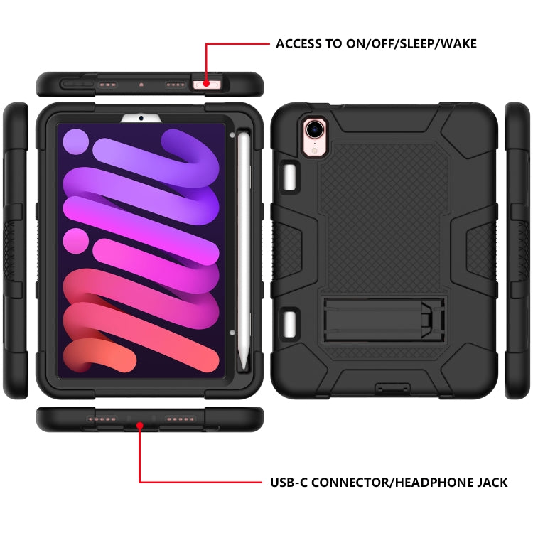For iPad mini 2024 / mini 6 Contrast Color Robot Silicone + PC Tablet Case(Black) - iPad mini 6 Cases by buy2fix | Online Shopping UK | buy2fix