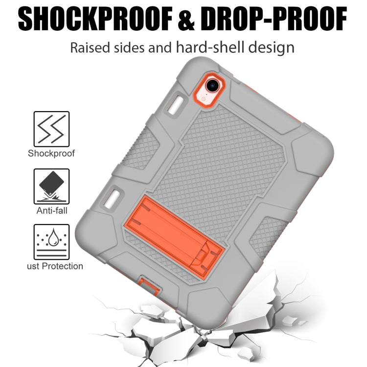 For iPad mini 2024 / mini 6 Contrast Color Robot Silicone + PC Tablet Case(Grey Orange) - iPad mini 6 Cases by buy2fix | Online Shopping UK | buy2fix