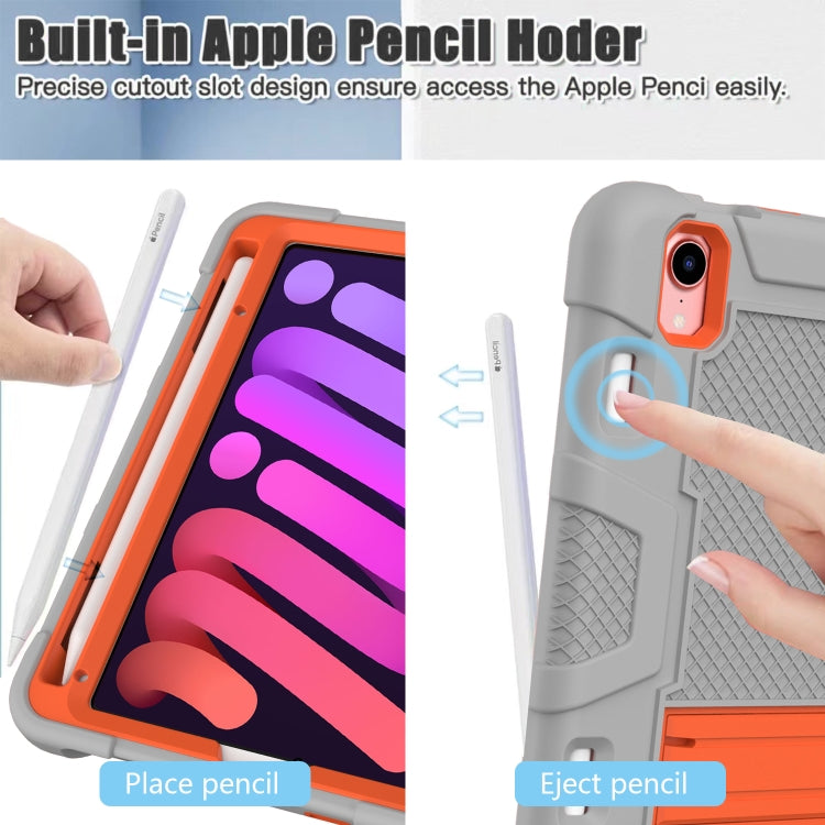 For iPad mini 2024 / mini 6 Contrast Color Robot Silicone + PC Tablet Case(Grey Orange) - iPad mini 6 Cases by buy2fix | Online Shopping UK | buy2fix