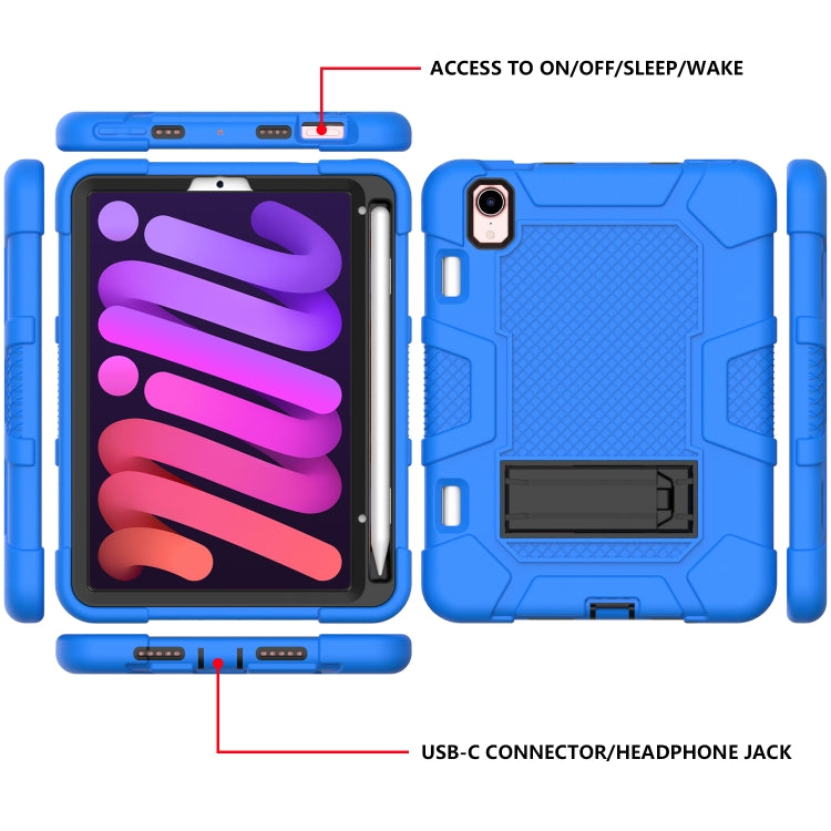 For iPad mini 2024 / mini 6 Contrast Color Robot Silicone + PC Tablet Case(Blue Black) - iPad mini 6 Cases by buy2fix | Online Shopping UK | buy2fix
