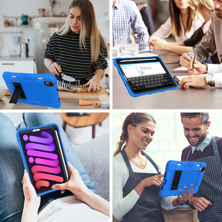 For iPad mini 2024 / mini 6 Contrast Color Robot Silicone + PC Tablet Case(Blue Black) - iPad mini 6 Cases by buy2fix | Online Shopping UK | buy2fix