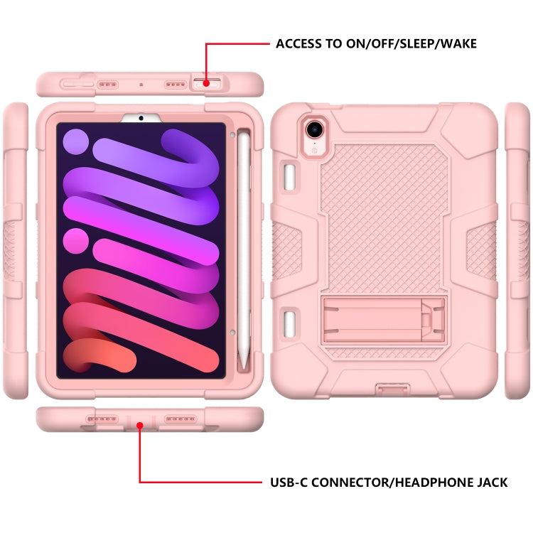 For iPad mini 2024 / mini 6 Contrast Color Robot Silicone + PC Tablet Case(Rose Gold) - iPad mini 6 Cases by buy2fix | Online Shopping UK | buy2fix