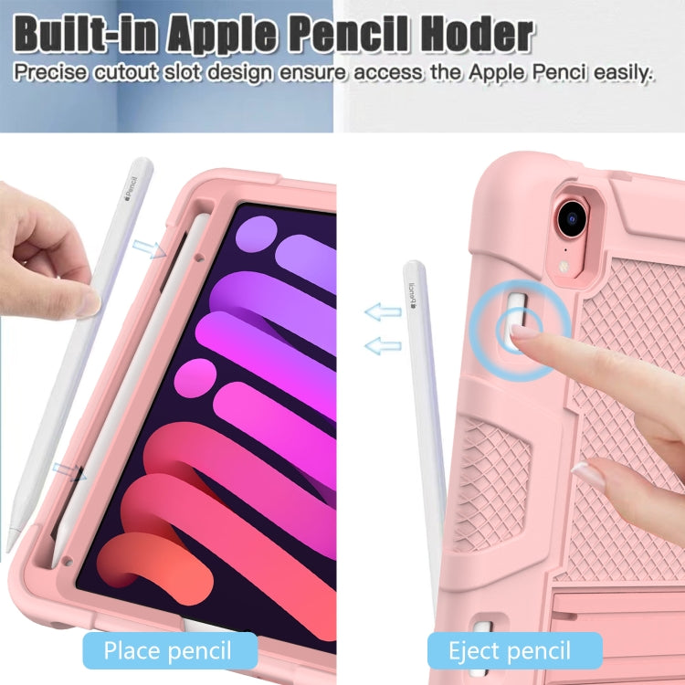 For iPad mini 2024 / mini 6 Contrast Color Robot Silicone + PC Tablet Case(Rose Gold) - iPad mini 6 Cases by buy2fix | Online Shopping UK | buy2fix