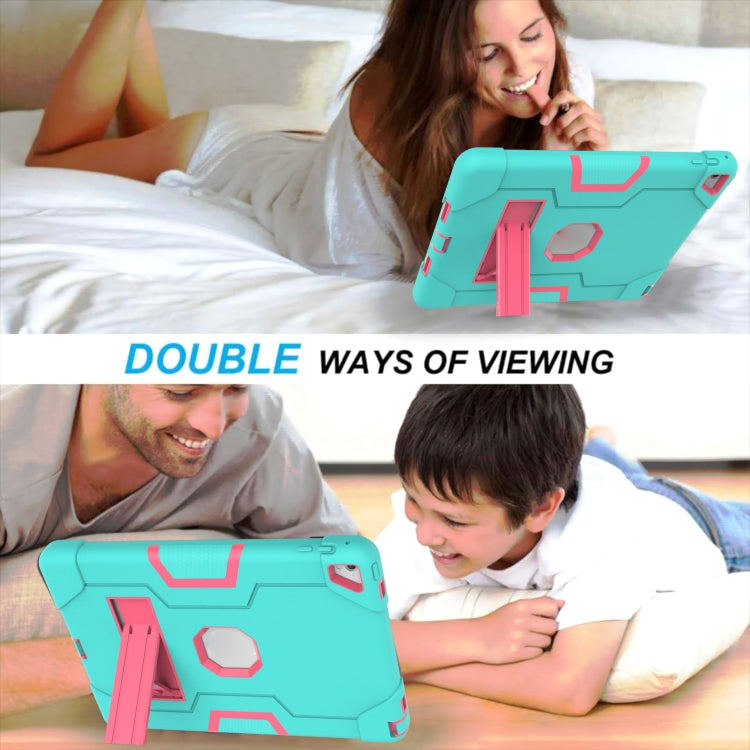 Contrast Color Robot Silicone + PC Tablet Case For iPad 6 / iPad Pro 9.7 2016(Mint Green + Rose Red) - iPad Pro 9.7 inch Cases by buy2fix | Online Shopping UK | buy2fix