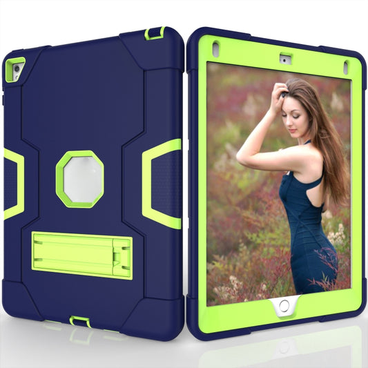 Contrast Color Robot Silicone + PC Tablet Case For iPad 6 / iPad Pro 9.7 2016(Navy Blue + Yellow Green) - iPad Pro 9.7 inch Cases by buy2fix | Online Shopping UK | buy2fix