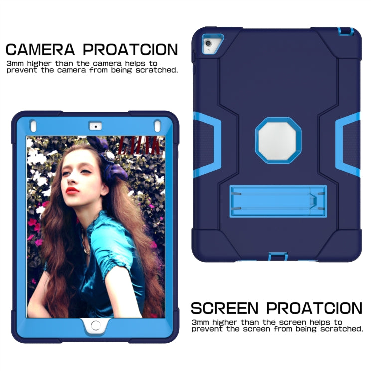 Contrast Color Robot Silicone + PC Tablet Case For iPad 6 / iPad Pro 9.7 2016(Navy Blue + Blue) - iPad Pro 9.7 inch Cases by buy2fix | Online Shopping UK | buy2fix