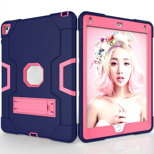 Contrast Color Robot Silicone + PC Tablet Case For iPad 6 / iPad Pro 9.7 2016(Navy Blue + Rose Red) - iPad Pro 9.7 inch Cases by buy2fix | Online Shopping UK | buy2fix