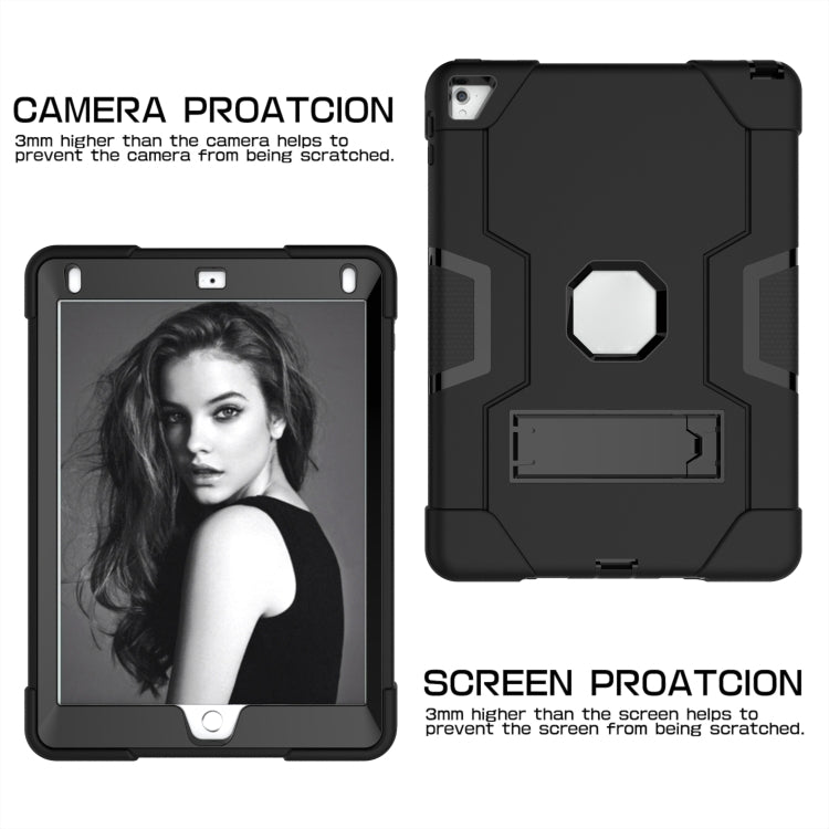 Contrast Color Robot Silicone + PC Tablet Case For iPad 6 / iPad Pro 9.7 2016(Black) - iPad Pro 9.7 inch Cases by buy2fix | Online Shopping UK | buy2fix