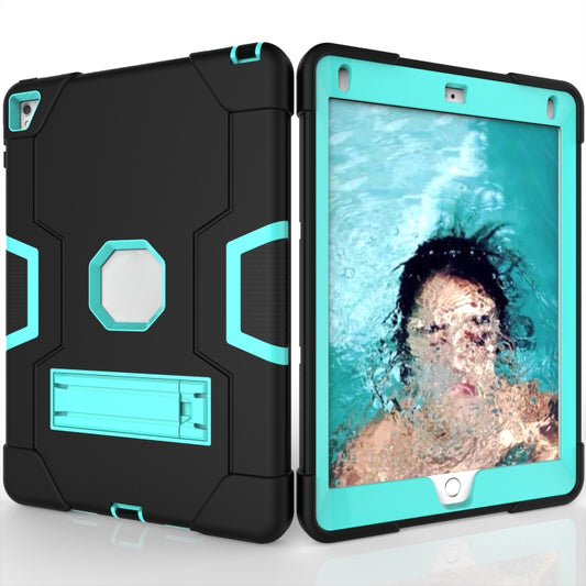 Contrast Color Robot Silicone + PC Tablet Case For iPad 6 / iPad Pro 9.7 2016(Black + Mint Green) - iPad Pro 9.7 inch Cases by buy2fix | Online Shopping UK | buy2fix