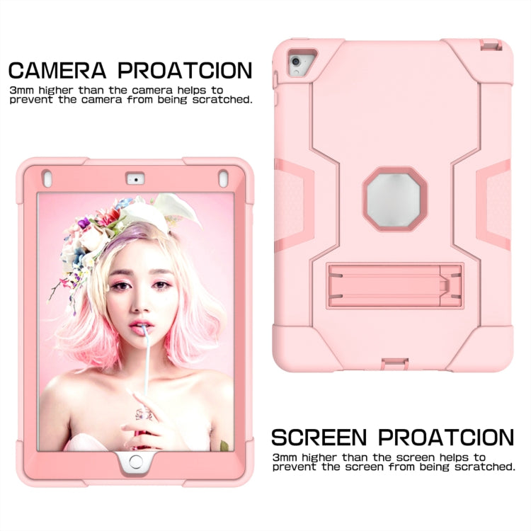 Contrast Color Robot Silicone + PC Tablet Case For iPad 6 / iPad Pro 9.7 2016(Rose Gold) - iPad Pro 9.7 inch Cases by buy2fix | Online Shopping UK | buy2fix