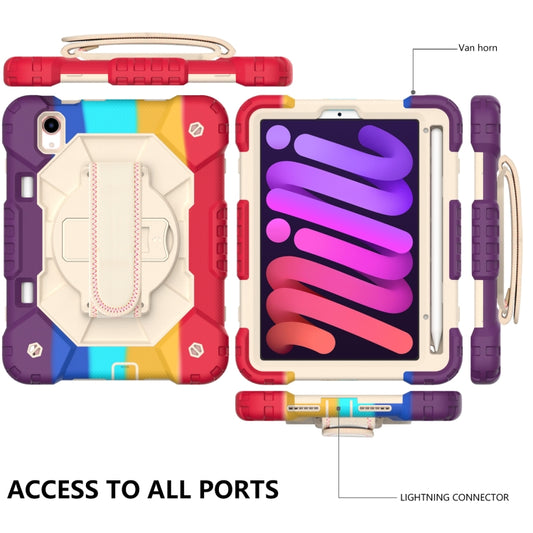 For iPad mini 2024 / mini 6 Contrast Color Robot Silicone + PC Tablet Case with Shoulder Strap(Colorful Red) - iPad mini 6 Cases by buy2fix | Online Shopping UK | buy2fix