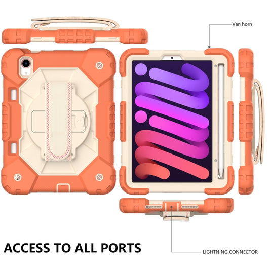 For iPad mini 2024 / mini 6 Contrast Color Robot Silicone + PC Tablet Case(Coral Orange+Beige) - iPad mini 6 Cases by buy2fix | Online Shopping UK | buy2fix