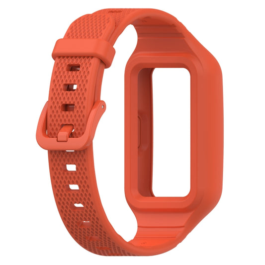 For Huawei Band 10 / 9 / 8 / 7 / 6 Universal Integrated Silicone Watch Band(Red Tea Orange) by buy2fix