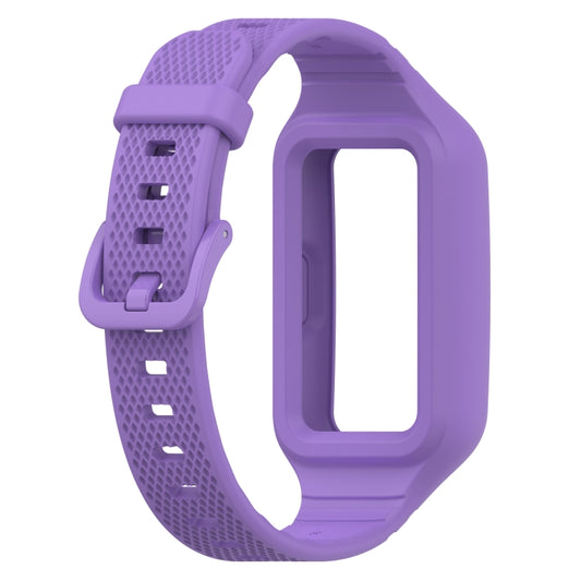 For Huawei Band 10 / 9 / 8 / 7 / 6 Universal Integrated Silicone Watch Band(Lilac Purple) by buy2fix