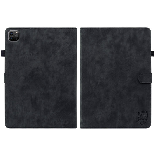 For iPad Pro 12.9 2022 / 2021 / 2020 Tiger Pattern PU Tablet Case with Sleep / Wake-up Function(Black) - iPad Pro 12.9 (2022/2021) Cases by buy2fix | Online Shopping UK | buy2fix
