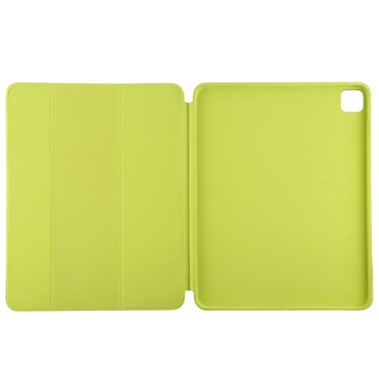 For iPad Pro 12.9 inch (2020/2021) 3-fold Horizontal Flip Smart Leather Tablet Case with Sleep / Wake-up Function & Holder(Yellow) - iPad Pro 12.9 (2022/2021) Cases by buy2fix | Online Shopping UK | buy2fix