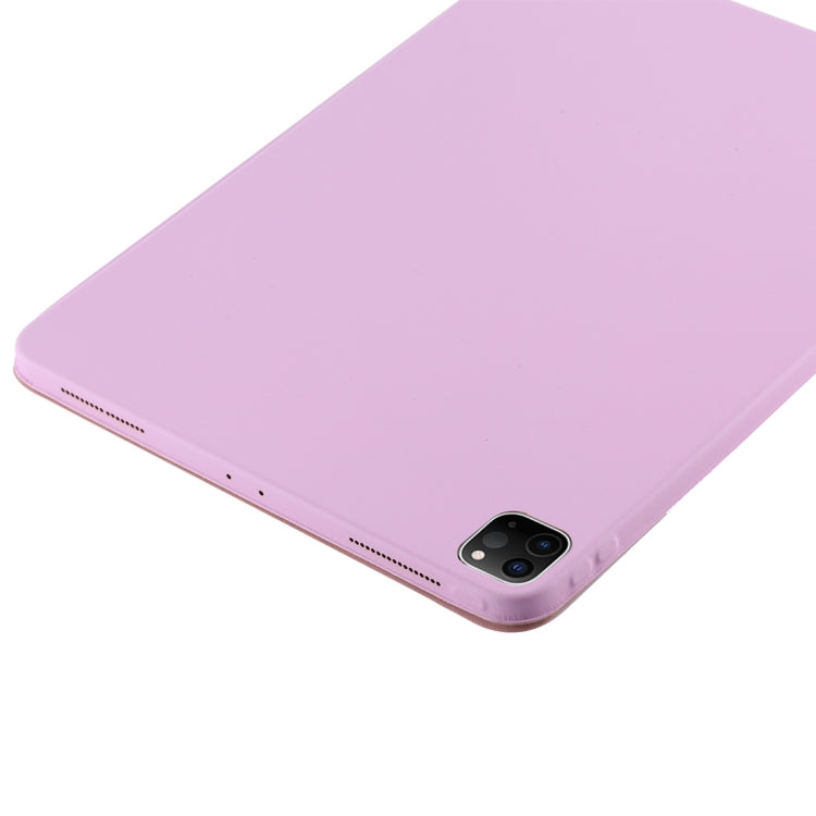 For iPad Pro 12.9 inch (2020/2021) 3-fold Horizontal Flip Smart Leather Tablet Case with Sleep / Wake-up Function & Holder(Pink) - iPad Pro 12.9 (2022/2021) Cases by buy2fix | Online Shopping UK | buy2fix