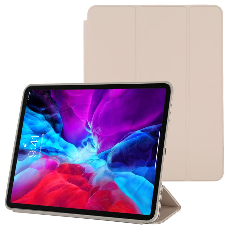 For iPad Pro 12.9 inch (2020/2021) 3-fold Horizontal Flip Smart Leather Tablet Case with Sleep / Wake-up Function & Holder(Grey) - iPad Pro 12.9 (2022/2021) Cases by buy2fix | Online Shopping UK | buy2fix