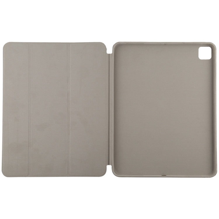 For iPad Pro 12.9 inch (2020/2021) 3-fold Horizontal Flip Smart Leather Tablet Case with Sleep / Wake-up Function & Holder(Grey) - iPad Pro 12.9 (2022/2021) Cases by buy2fix | Online Shopping UK | buy2fix