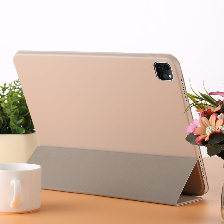 For iPad Pro 12.9 inch (2020/2021) 3-fold Horizontal Flip Smart Leather Tablet Case with Sleep / Wake-up Function & Holder(Grey) - iPad Pro 12.9 (2022/2021) Cases by buy2fix | Online Shopping UK | buy2fix
