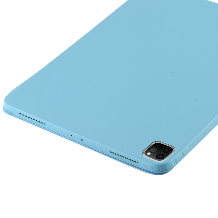 For iPad Pro 12.9 inch (2020/2021) 3-fold Horizontal Flip Smart Leather Tablet Case with Sleep / Wake-up Function & Holder(Blue) - iPad Pro 12.9 (2022/2021) Cases by buy2fix | Online Shopping UK | buy2fix