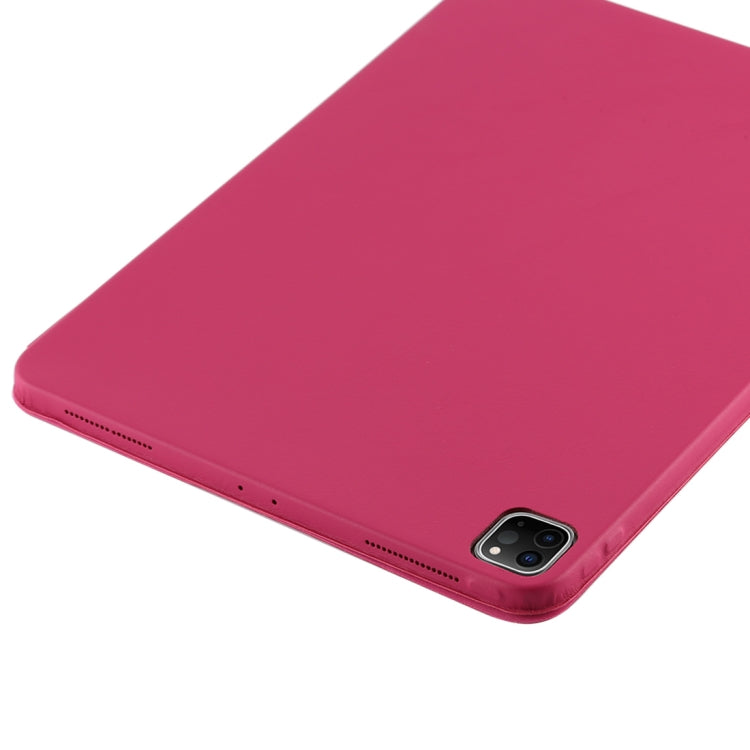 For iPad Pro 12.9 inch (2020/2021) 3-fold Horizontal Flip Smart Leather Tablet Case with Sleep / Wake-up Function & Holder(Rose Red) - iPad Pro 12.9 (2022/2021) Cases by buy2fix | Online Shopping UK | buy2fix