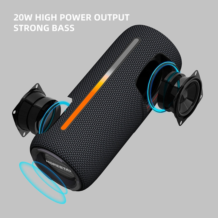 HOPESTAR P37 Outdoor Portable RGB Light Waterproof Wireless Bluetooth Speaker(Grey) - Waterproof Speaker by HOPESTAR | Online Shopping UK | buy2fix