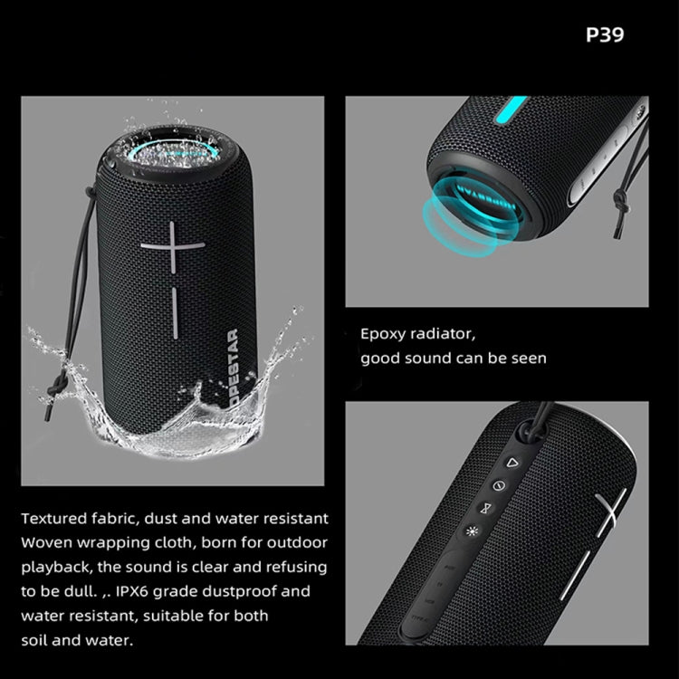 HOPESTAR P39 Outdoor Waterproof RGB Light Wireless Bluetooth Speaker(Blue) - Waterproof Speaker by HOPESTAR | Online Shopping UK | buy2fix