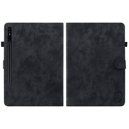 For Samsung Galaxy Tab S9 Tiger Pattern Flip Leather Tablet Case(Black) by buy2fix