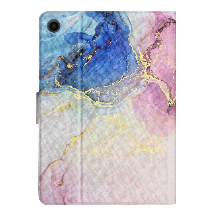 For Samsung Galaxy Tab A8 Marble Pattern Smart Leather Tablet Case(Pink Blue) - Other Galaxy Tab PC by buy2fix | Online Shopping UK | buy2fix